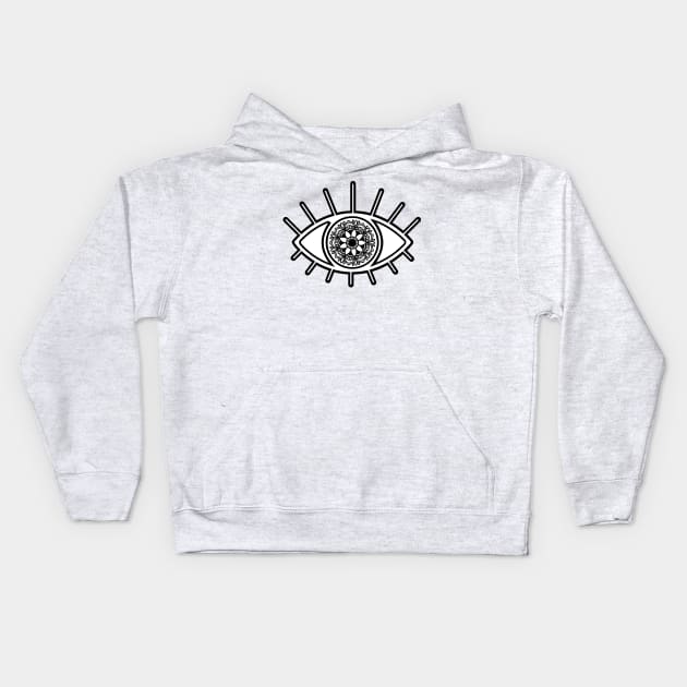 Mandala Evil Eye Kids Hoodie by aterkaderk